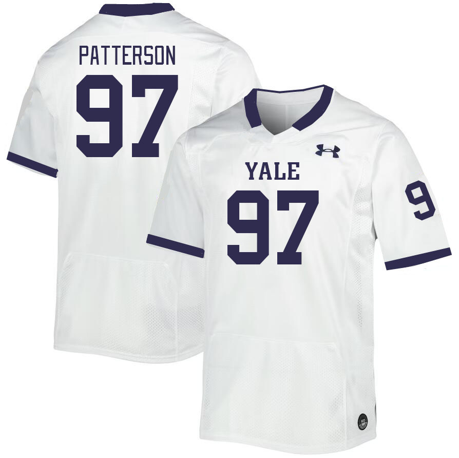 Men-Youth #97 Clay Patterson Yale Bulldogs 2023 College Football Jerseys Stitched-White